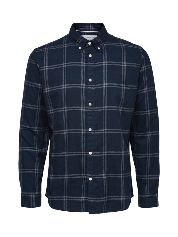 Selected Slim Flannel Shirt LS - Mood Indigo Big Check
